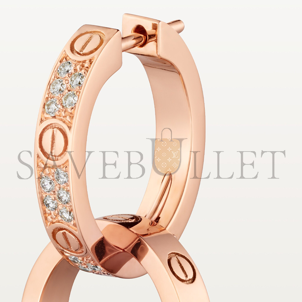 Ca*t*er love rose gold earrings, transformable, semi-paved n8515240